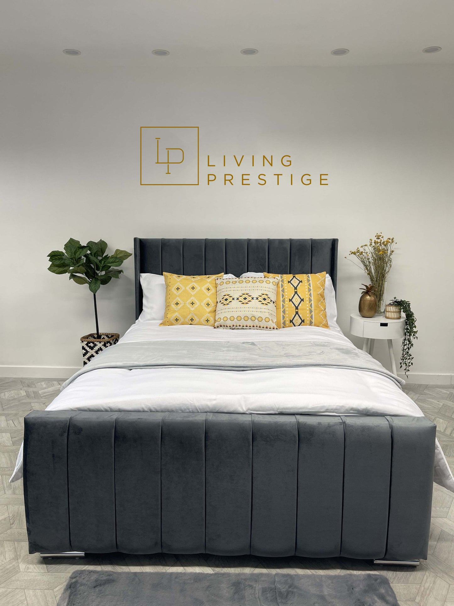 Phoenix Vertical Panelled Wingback Bed