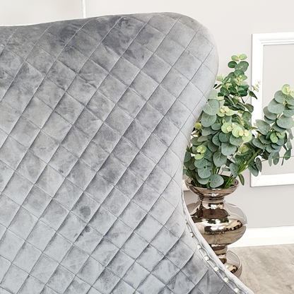 Chelsea Dining Chair ALL COLOURS with Lion Knocker Buttoned Back