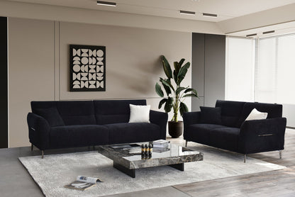 Aluxo Albany Sofa Range in Black Lux Boucle Fabric