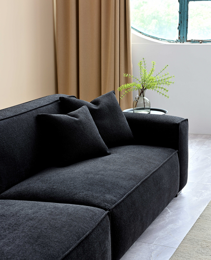 Aluxo Dakota Sofa Range Chaise in Midnight Boucle