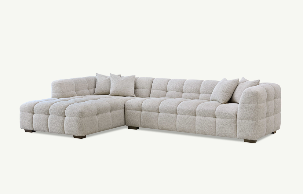 Aluxo Tribeca Corner Group in Oatmeal Boucle Fabric