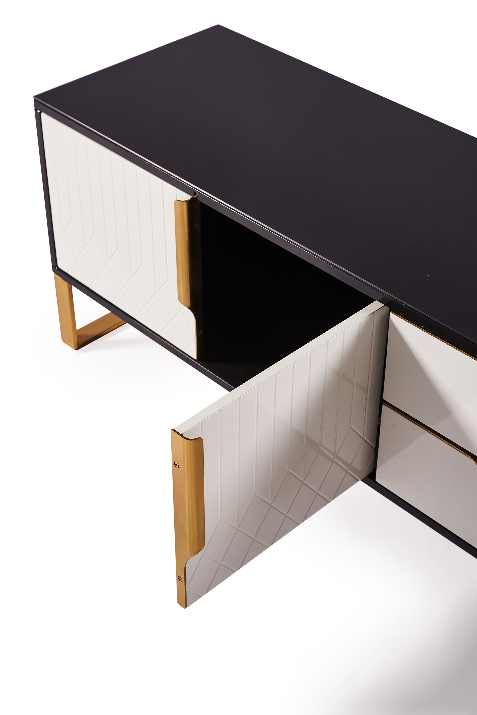 Amal Ribbed Furniture Range - Black, White Gold