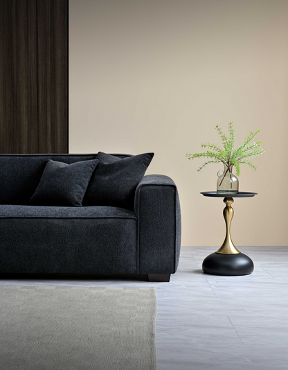 Aluxo Dakota Sofa Range Chaise in Midnight Boucle