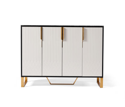 Amal Ribbed Furniture Range - Black, White Gold