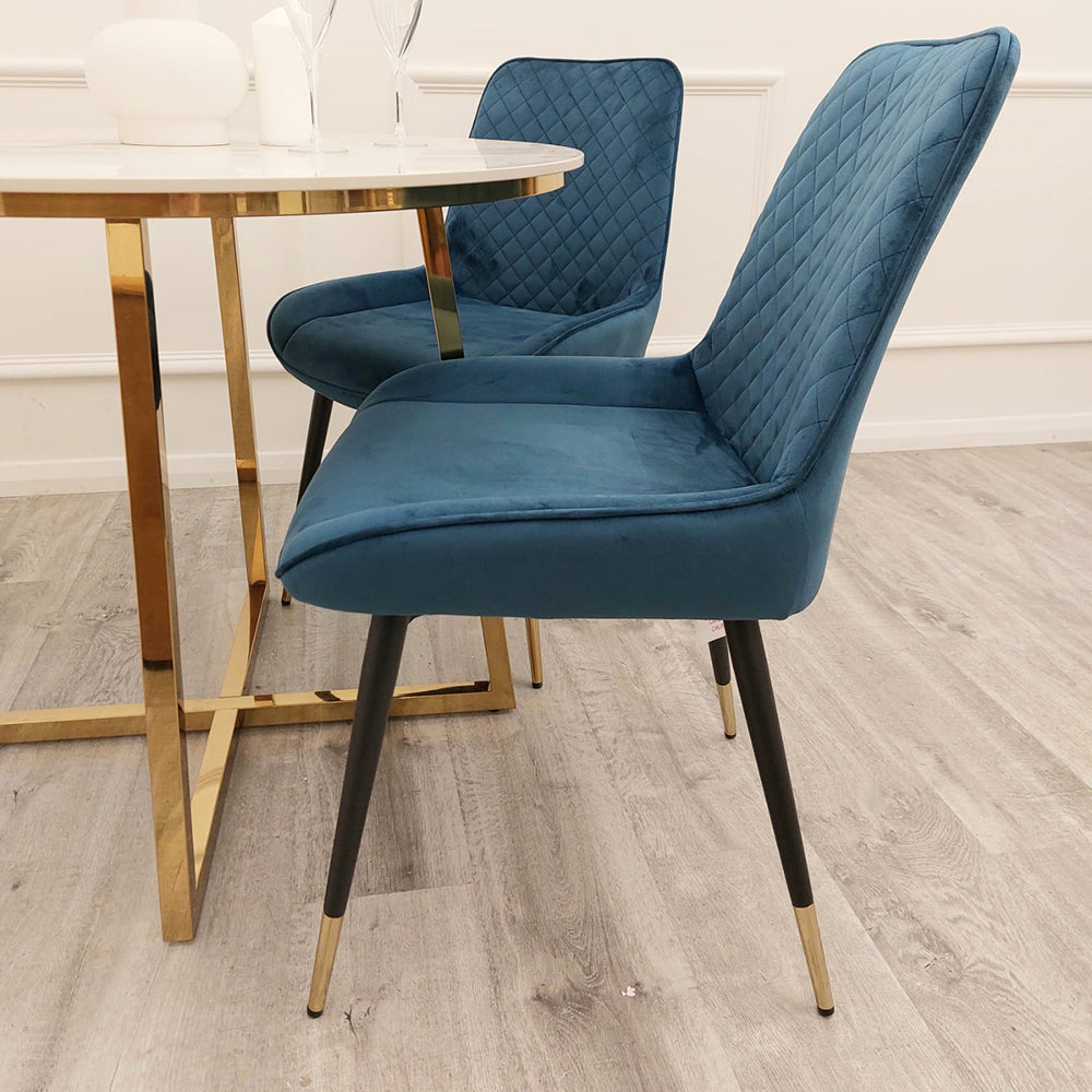 PROMO 4 x Luna Dining Chairs in Navy Blue