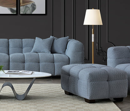 Aluxo Tribeca Corner Group in Iron Boucle Fabric