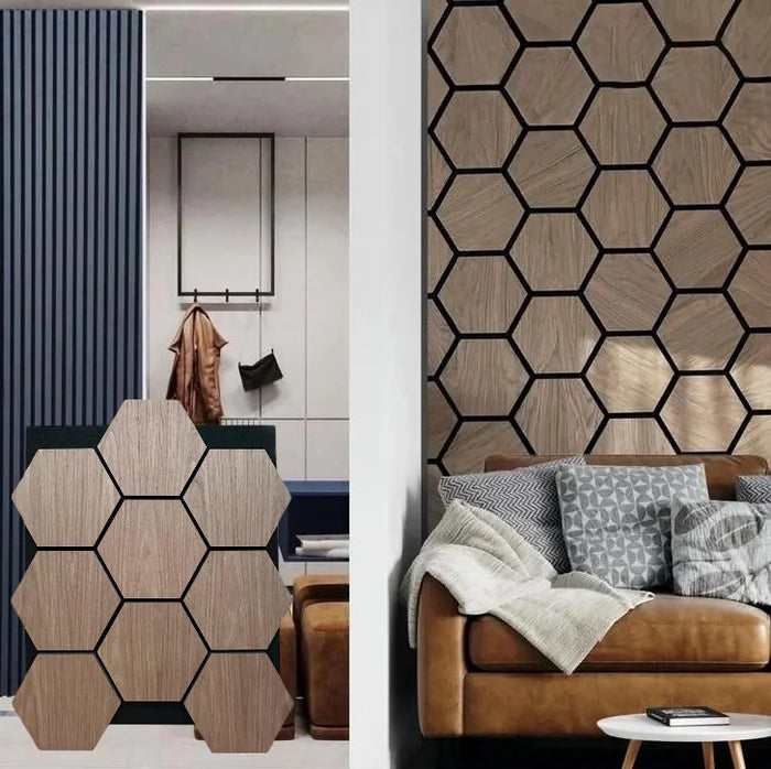 PROMO Hexagon Wood Acoustic Wall Panels