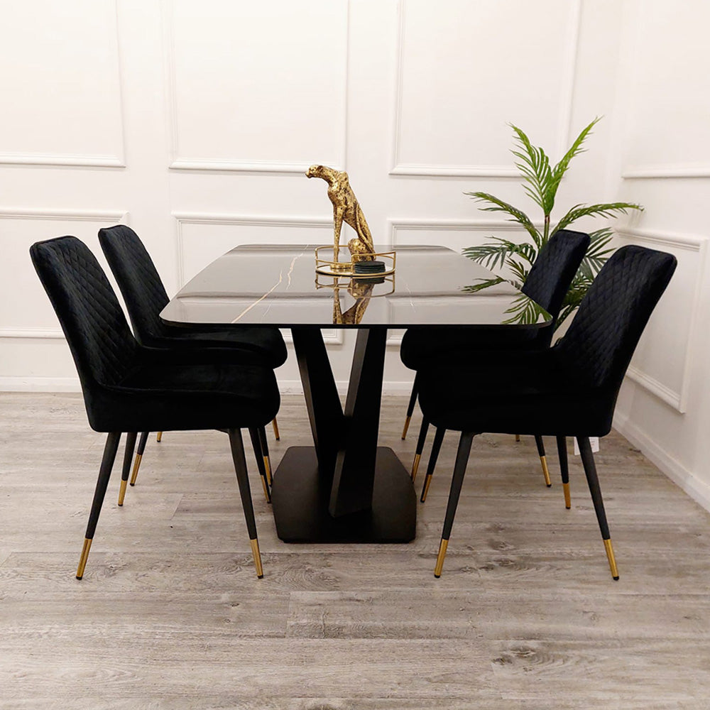 PROMO Apollo 1.6 Black Dining Table with Black Sintered Stone