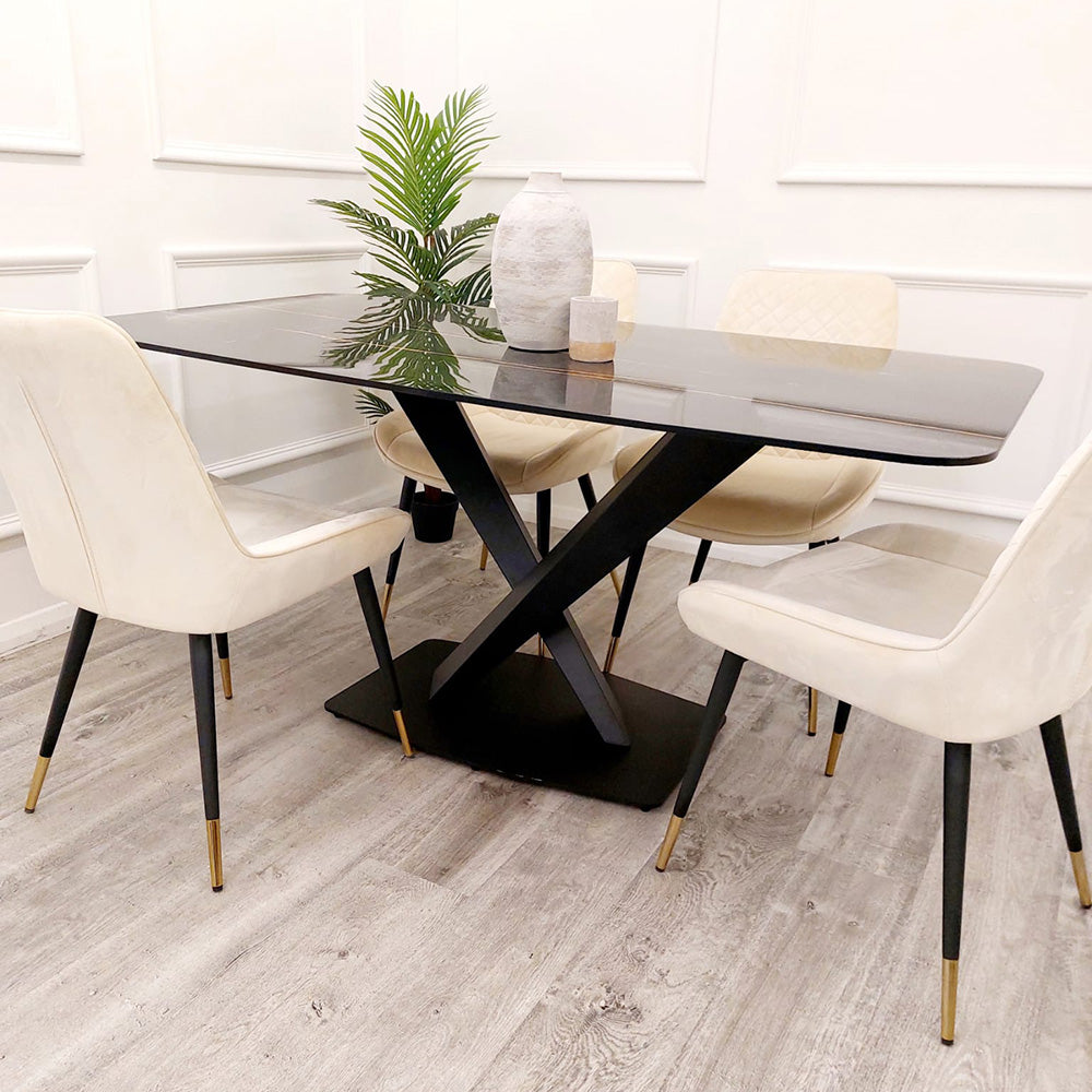 PROMO Apollo 1.6 Black Dining Table with Black Sintered Stone