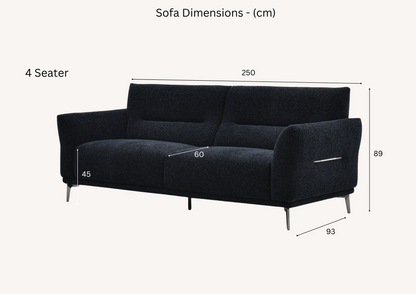Aluxo Albany Sofa Range in Black Lux Boucle Fabric