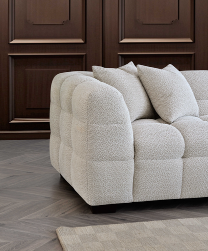 Aluxo Tribeca Sofa Range in Oatmeal Boucle Fabric