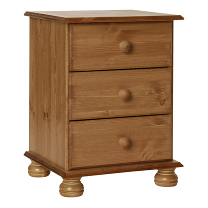 Copenhagen 3 Drawer Bedside in Pine