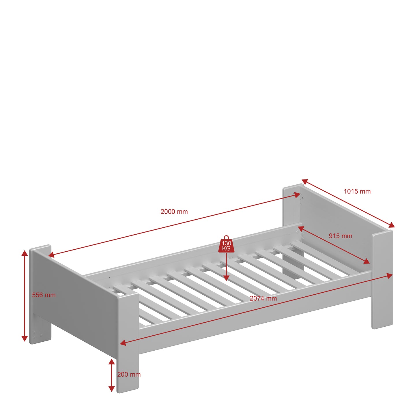 Steens for Kids Single Bed Grey