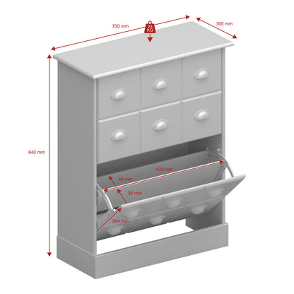 Nola Shoe Cabinet White & Pine