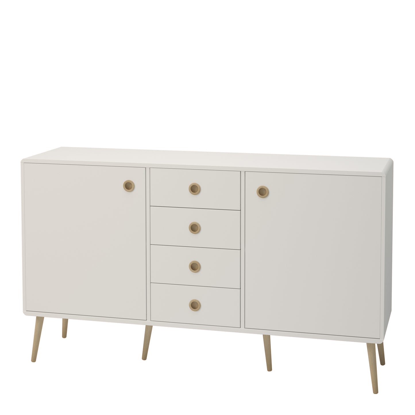 Softline Sideboard 2 Doors + 4 Drawers, White 050