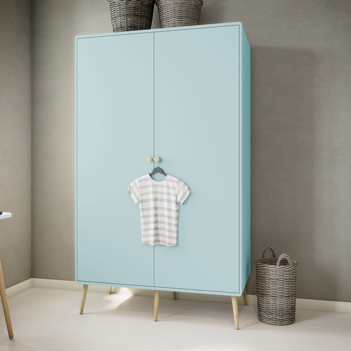 Gaia Wardrobe 2 Doors in Cool Mint