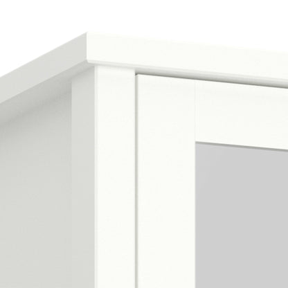 Tromso 1 Mirror Door + 1 Drawer Wardrobe White 050