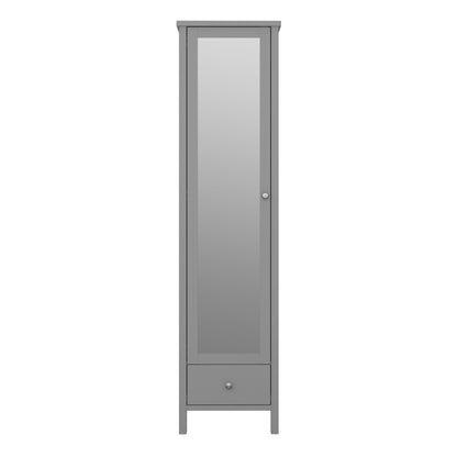 Tromso 1 Mirror Door + 1 Drawer Wardrobe Folkestone Grey