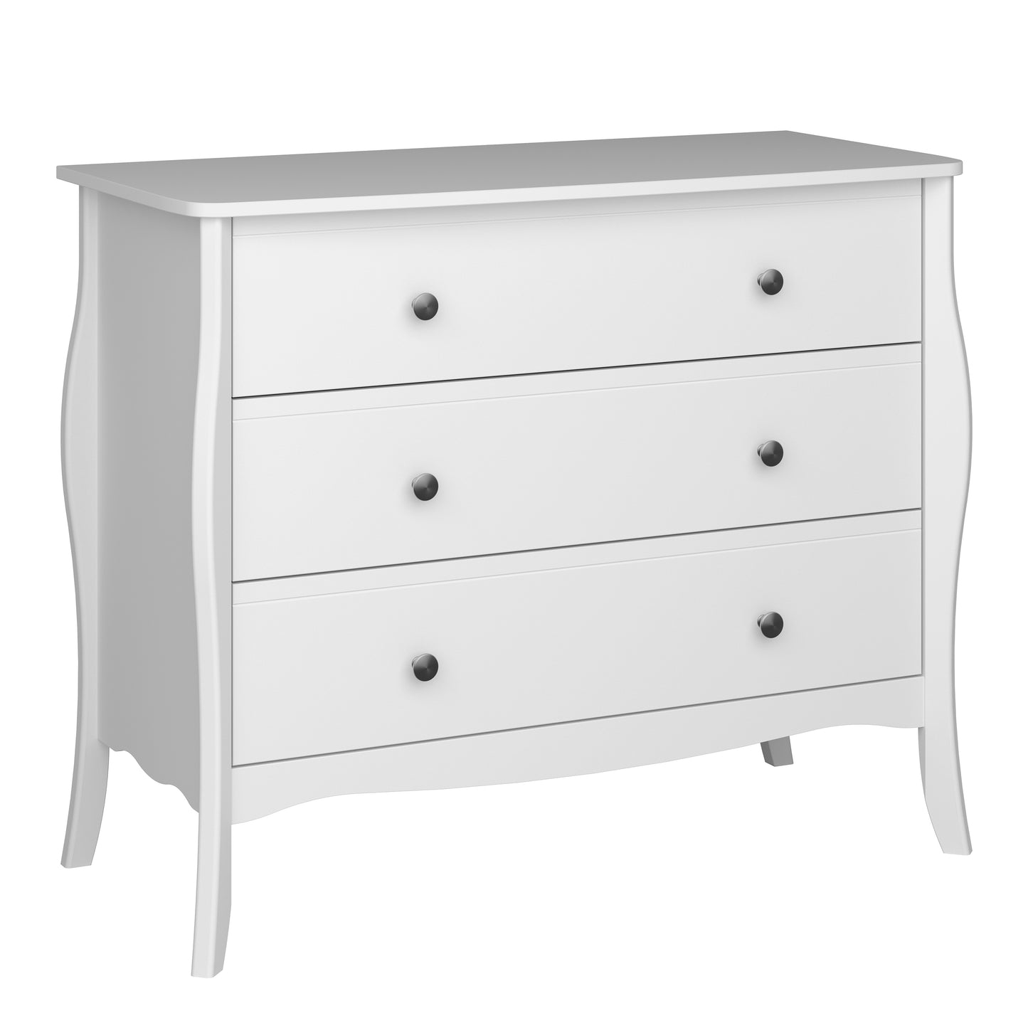 Baroque 3drw Wide Chest White