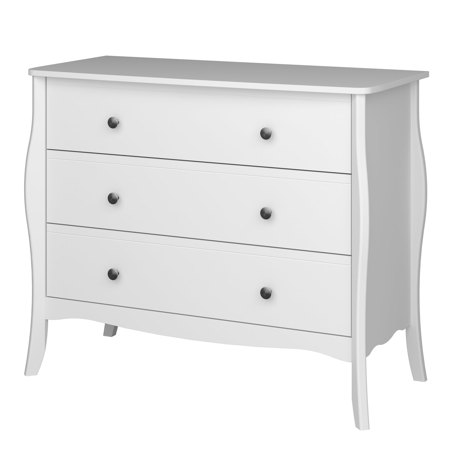 Baroque 3drw Wide Chest White