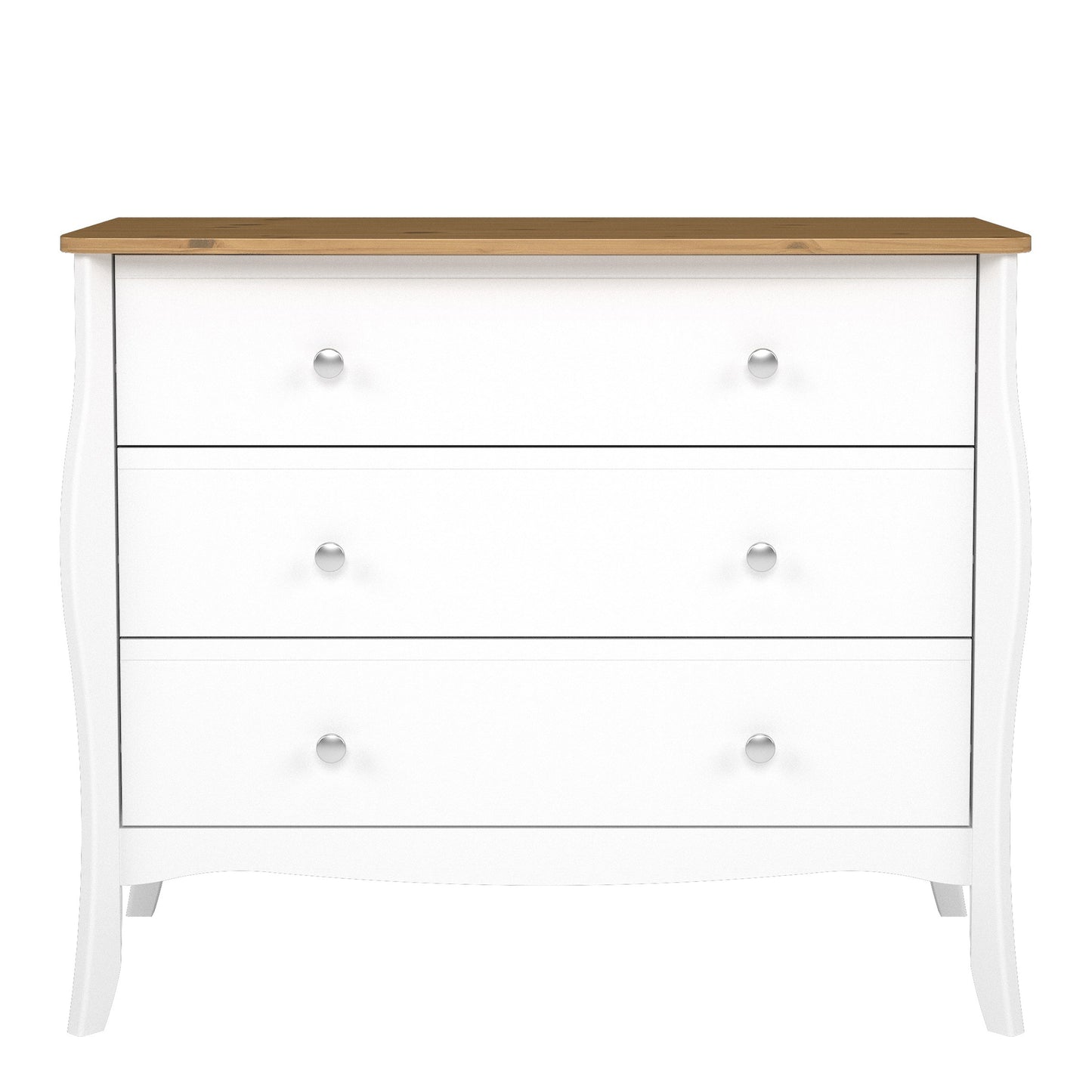 Baroque 3 Drawer Wide Chest Pure White Iced Coffee Lacquer