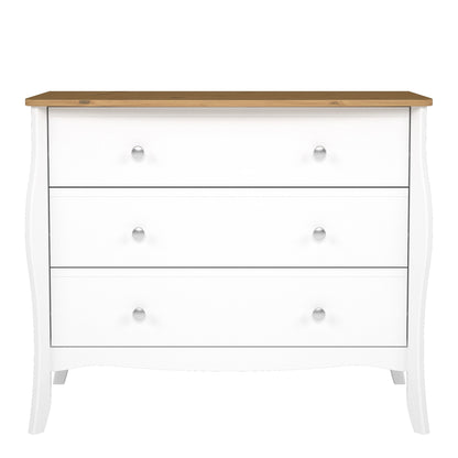 Baroque 3 Drawer Wide Chest Pure White Iced Coffee Lacquer