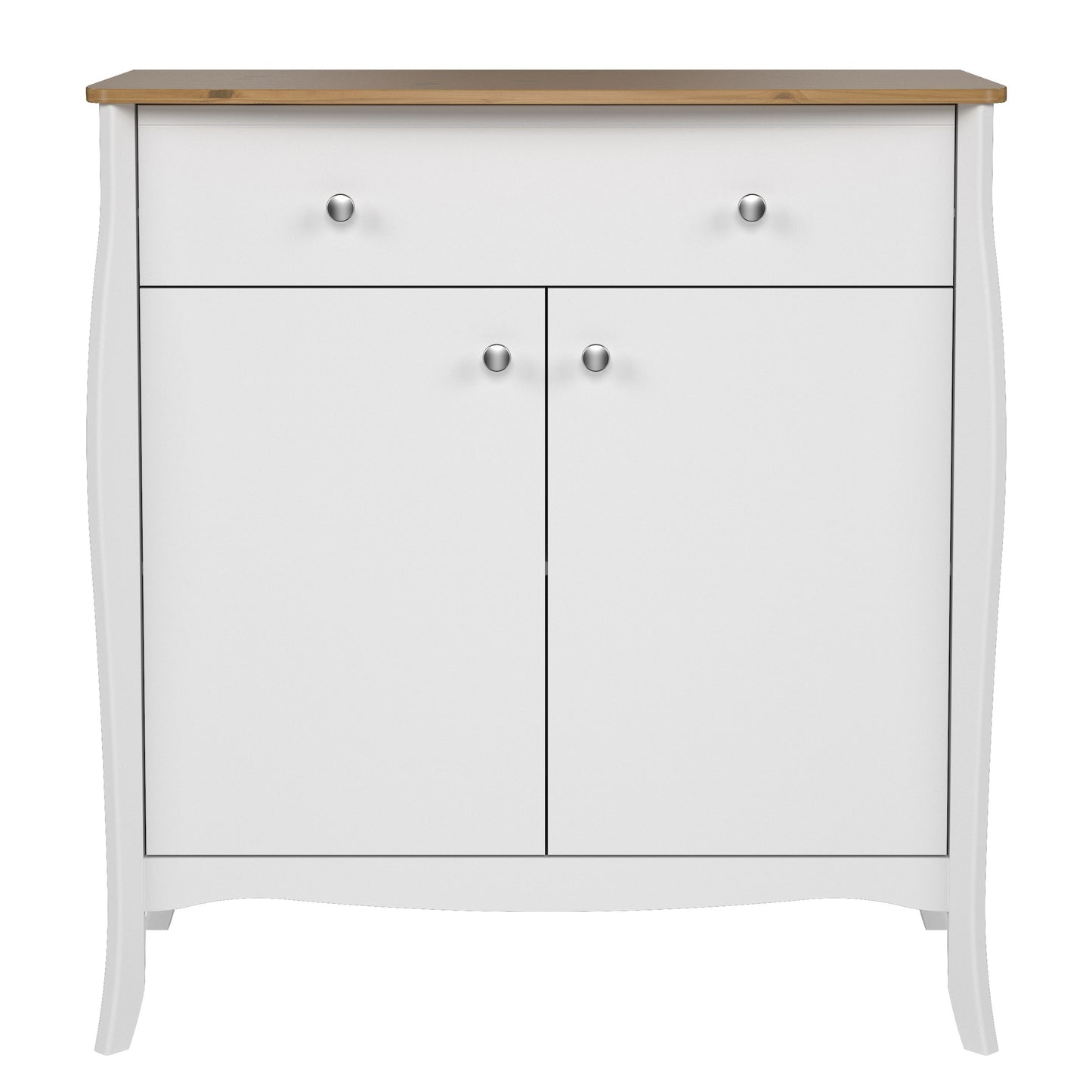 Baroque Sideboard 2 Doors + 1 Drawer, Pure White Iced Coffee Lacquer