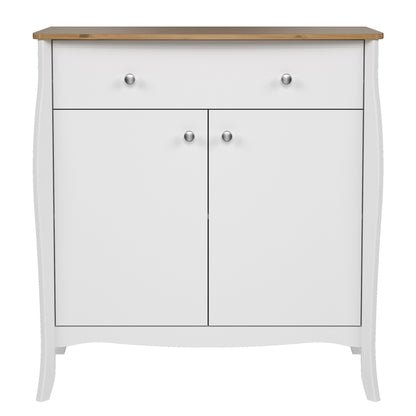 Baroque Sideboard 2 Doors + 1 Drawer, Pure White Iced Coffee Lacquer