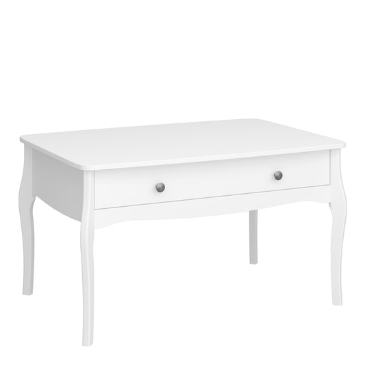 Baroque Coffee Table 2 Drw Pure White