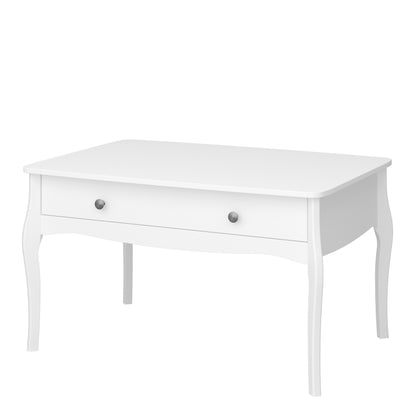 Baroque Coffee Table 2 Drw Pure White