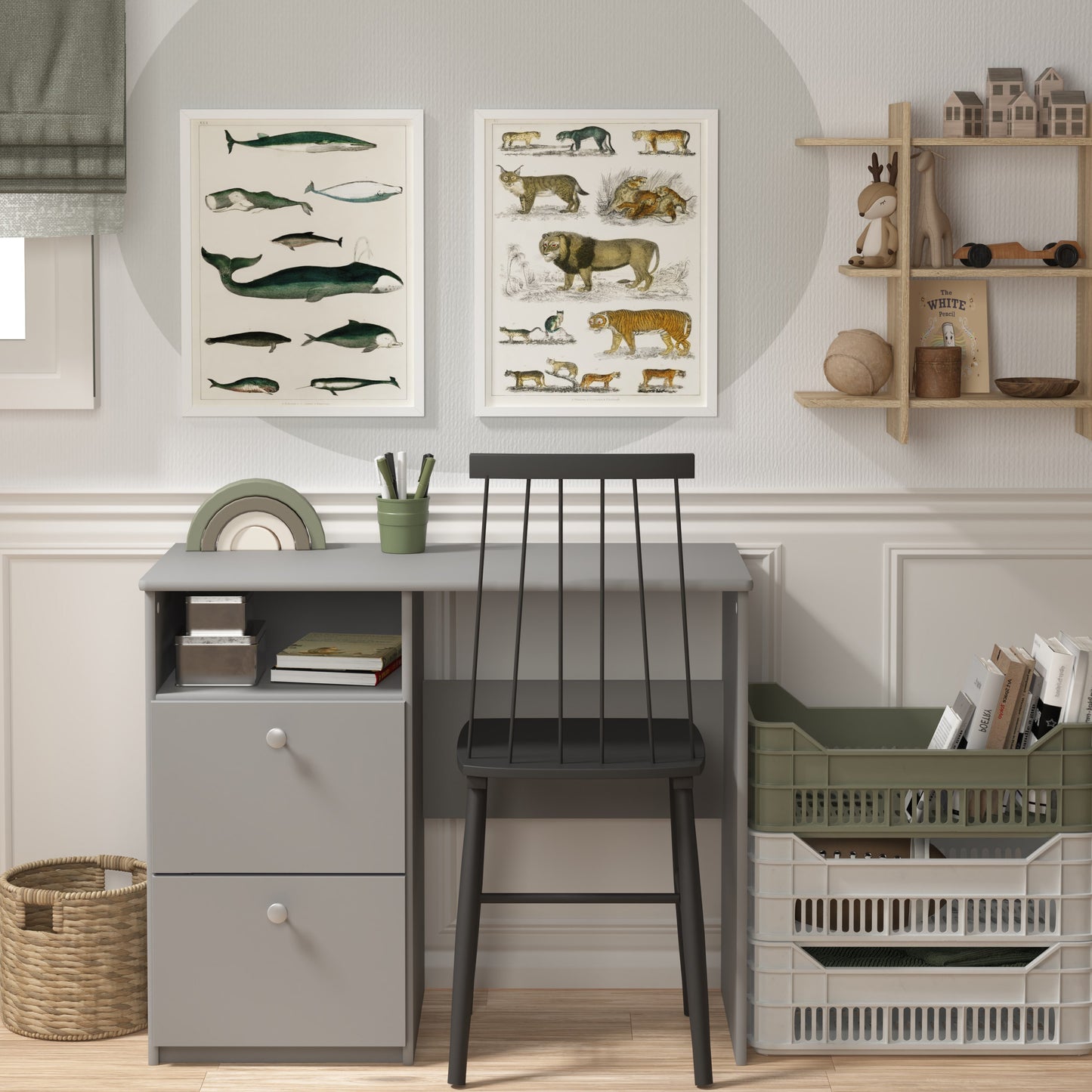 Memphis Desk 2 Drawers in Folkestone Grey