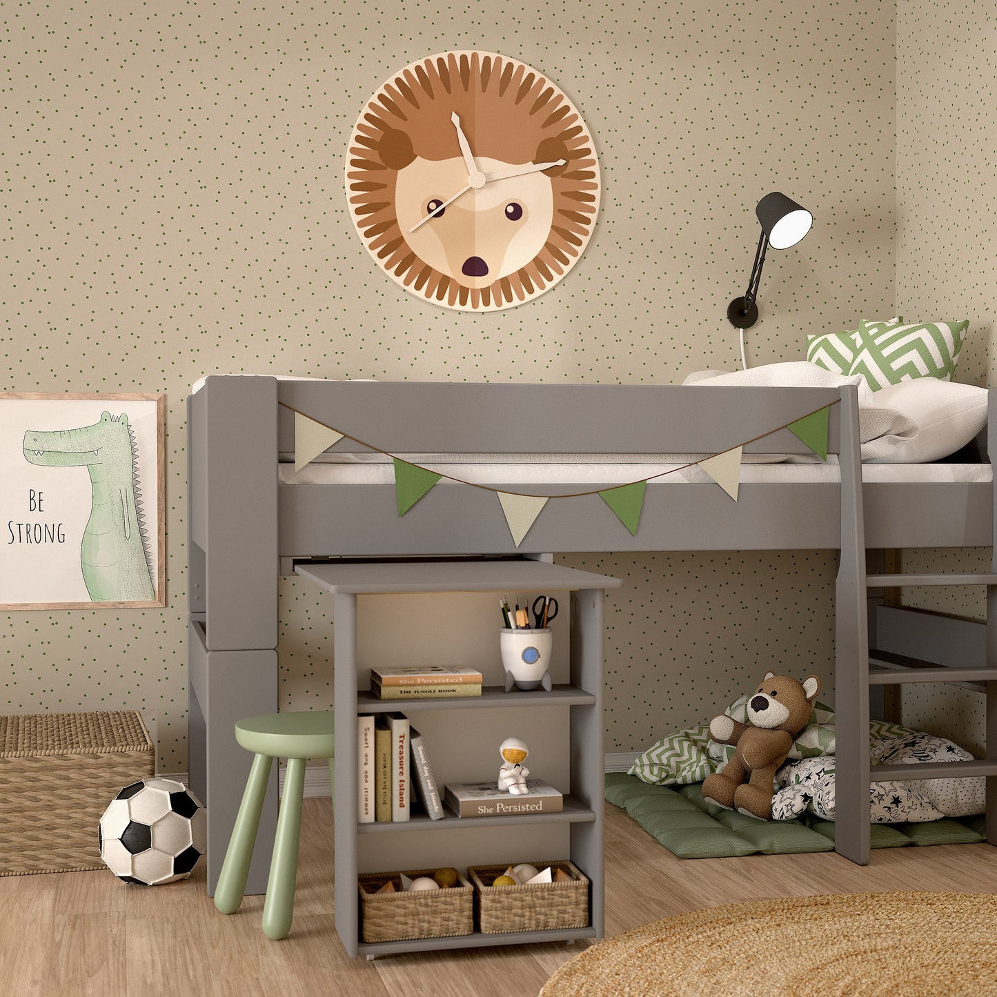 Steens for Kids Pull Out Desk Folkestone Grey