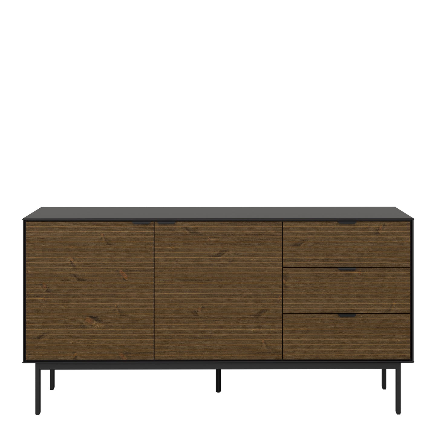 Soma Sideboard 2 Doors + 3 Drawers Granulated Black Brushed espresso