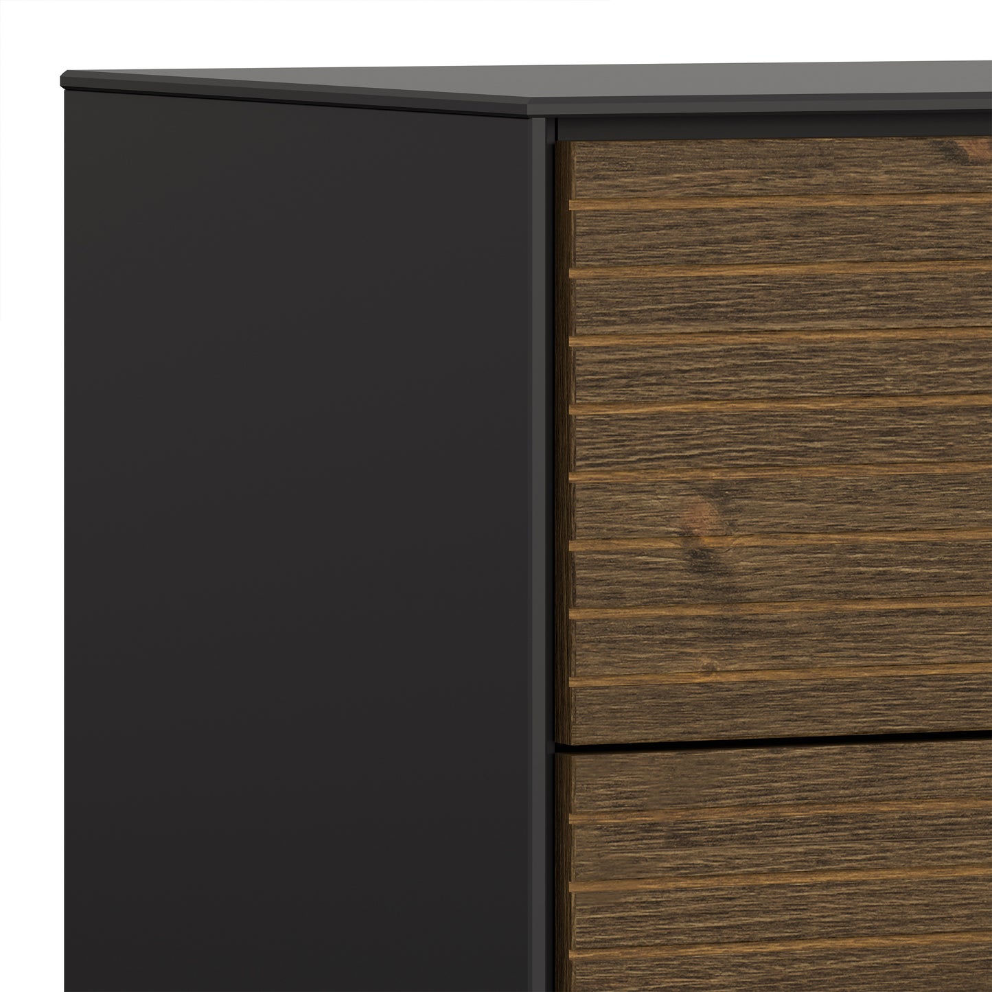 Soma Sideboard 2 Doors + 3 Drawers Granulated Black Brushed espresso