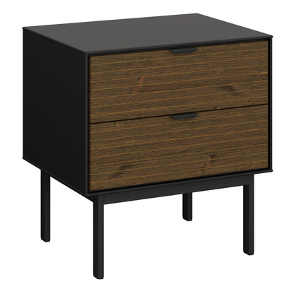 Soma Desk 2 Drawers Granulated Black Brushed espresso