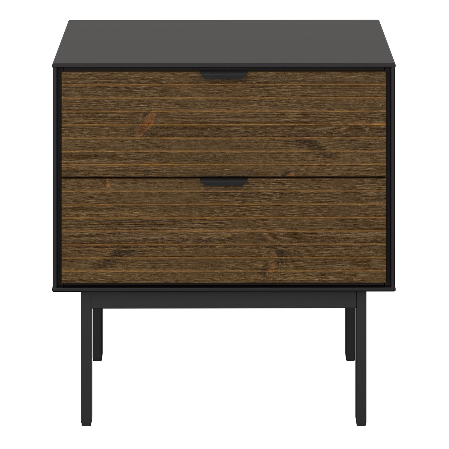 Soma Desk 2 Drawers Granulated Black Brushed espresso