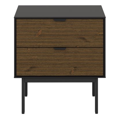 Soma Desk 2 Drawers Granulated Black Brushed espresso