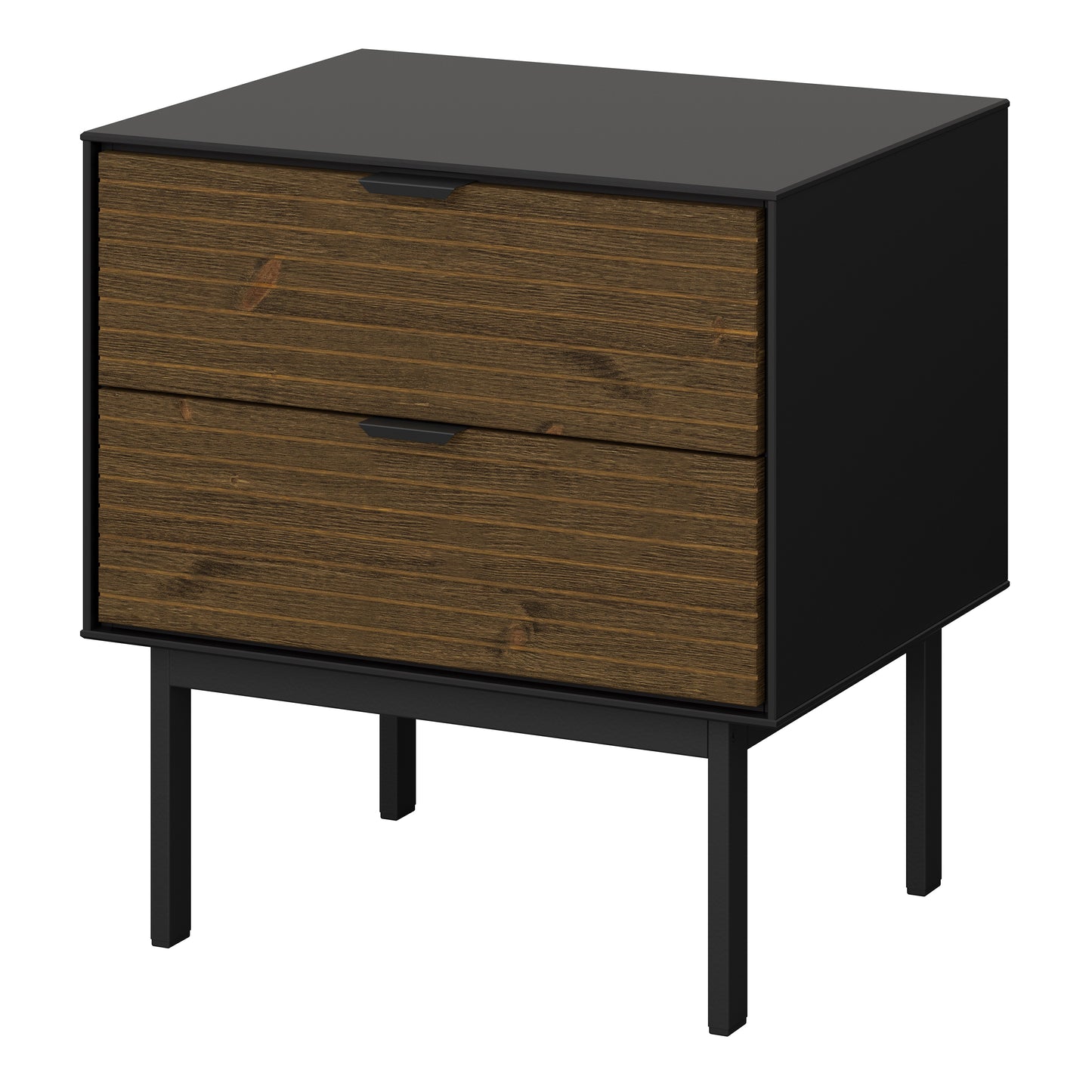 Soma Desk 2 Drawers Granulated Black Brushed espresso