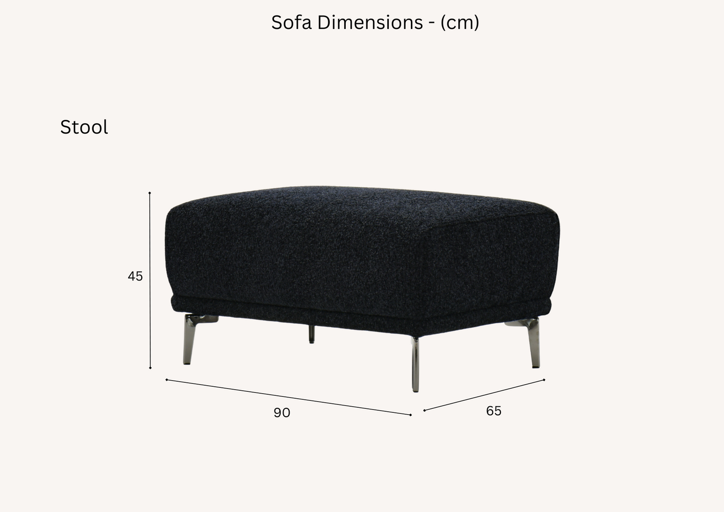 Aluxo Albany Sofa Range in Black Lux Boucle Fabric