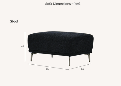 Aluxo Albany Sofa Range in Black Lux Boucle Fabric