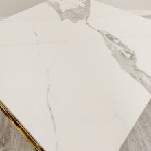 PROMO Geo Gold Lamp Table with Polar White Sintered Top