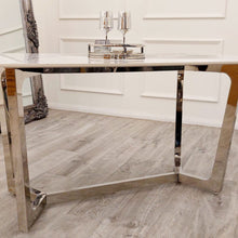 PROMO Lucien 1.6 Chrome Dining Table with Polar White Sintered Stone Top