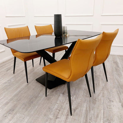 PROMO Apollo 1.6 Black Dining Table with Black Sintered Stone