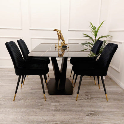 PROMO Apollo 1.6 Black Dining Table with Black Sintered Stone