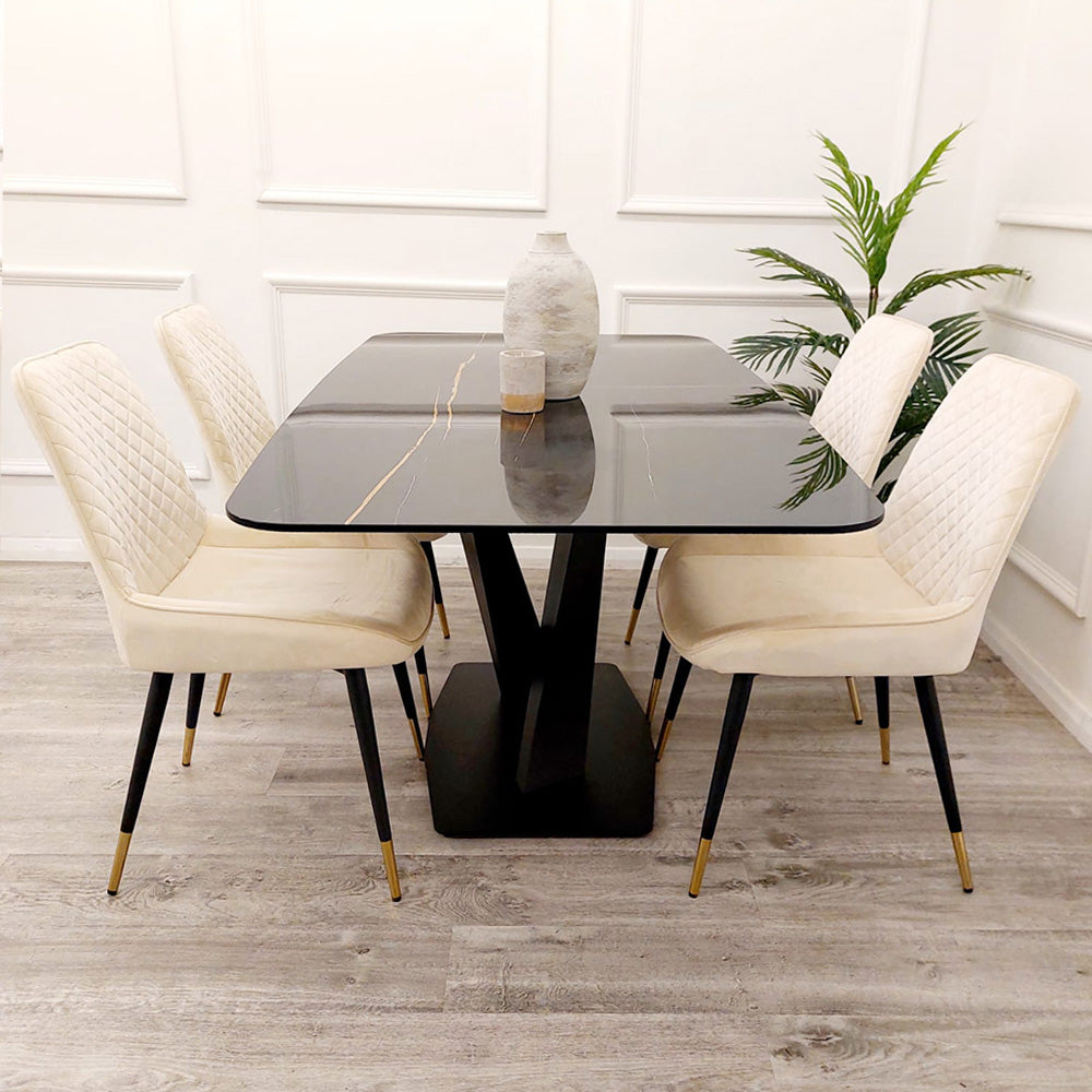 PROMO Apollo 1.6 Black Dining Table with Black Sintered Stone