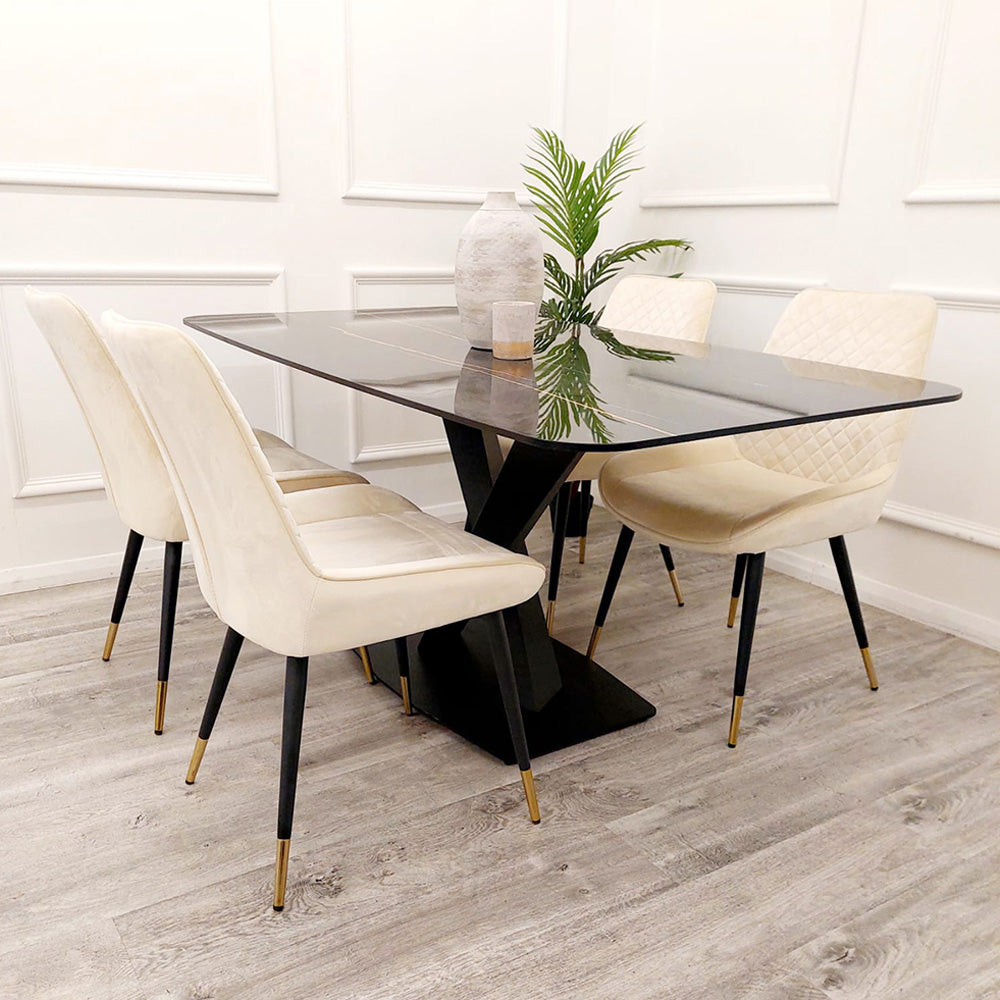 PROMO Apollo 1.6 Black Dining Table with Black Sintered Stone
