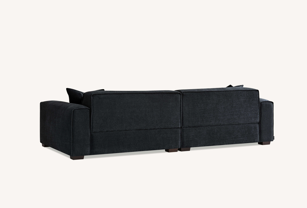 Aluxo Dakota Sofa Range Chaise in Midnight Boucle