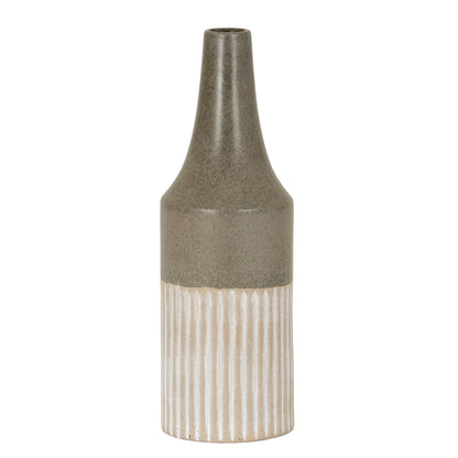 Mason Collection Grey Ceramic Convex Vase