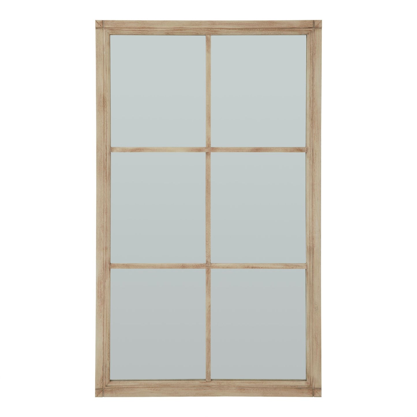 Washed Wood Large Window Mirror