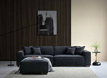 Aluxo Dakota Sofa Range Chaise in Midnight Boucle